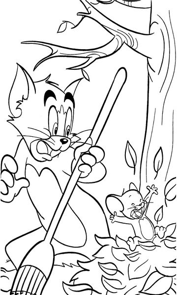 kolorowanka Tom i Jerry malowanka do wydruku z bajki dla dzieci, do pokolorowania kredkami, obrazek nr 22